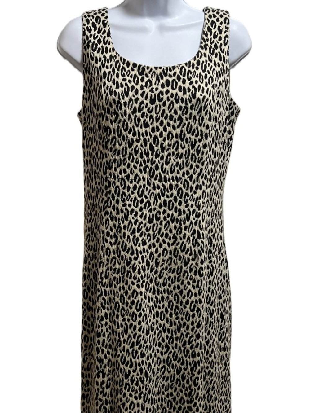 VTG Y2K Resortwear Newport News Leopard Print Long Dress Sleeveless size 8